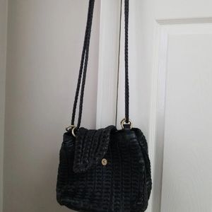 heavy and real leather black vintage purse